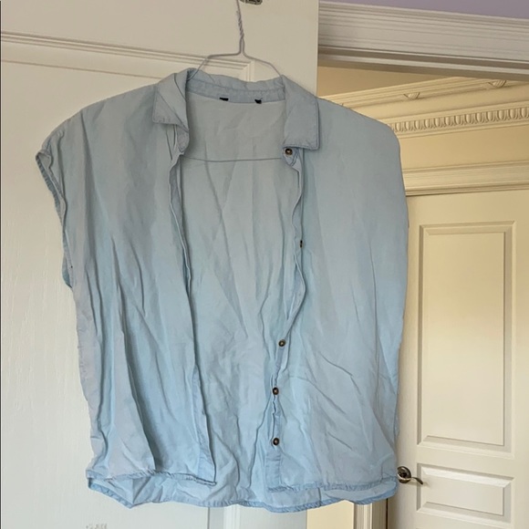 Chambray button up flowy top - Picture 1 of 1